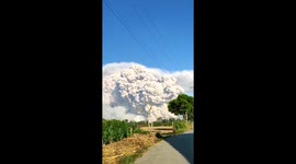 Mount Sinabung Erupts in the Karo district of North Sumatra Indonesia