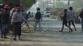 Myanmar police open fire on protesters killing at least two and injuring 15
