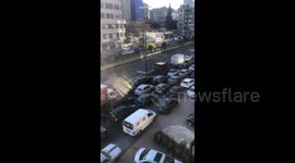 Traffic jam in Beirut after protesters block roads as Lebanon pound hits all-time low