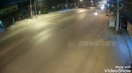 Driver falls asleep and crashes into electricity post