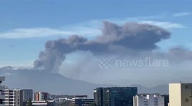Guatemala's Pacaya volcano spews ash