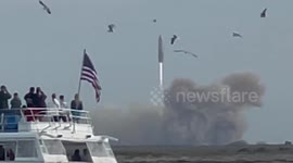 SpaceX's starship prototype rocket lands, but then explodes