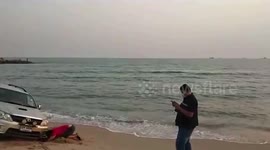 Driver gets stuck after taking new car for a spin on the beach
