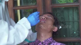 Having Homecare Antigen Swab Test For Family