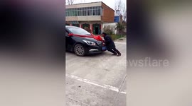 Elderly residents in central China stop wedding car to ask for money