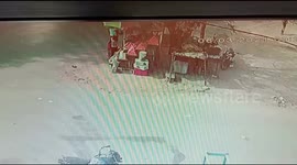 Father with two kids miraculously escapes tractor crashing in on him