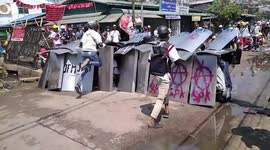 Watch the incredible way Myanmar protesters carry out military-style training drills to prepare themselves against riot police