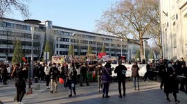 French feminists march in Nantes on International Women's Day