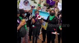 Mexican protesters demand justice for slain females on International Women’s Day