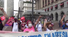Brazilians protest president Jair Bolsonaro demanding coronavirus vaccines, pandemic emergency aid