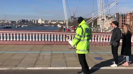 Commuter Swan on Blackfriars Bridge London