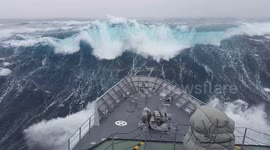 Ship in Storm | Warship Smashed by +20M Monster Wave Near Antarctica