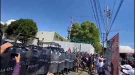 Protests against gender-based violence in Mexico on International Women's Day