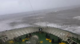 Ship in Storm - Passenger Ferry Caught in Huge Waves | Dishes and Other Stuff Break Apart