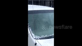 US: Thunderstorm Brings Hail To Sacramento, CA