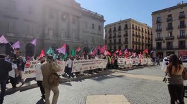 Healthcare workers protest in Barcelona to demand better working conditions during Covid19