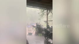 Tropical storms batter homes in Bangkok, Thailand