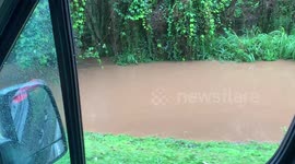 Area Flooded on east side of Oahu, brown water everywhere after heavy rains and flash flood