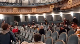 French entertainment industry workers occupy theatre in protest against COVID-19 restrictions