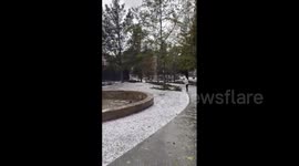 Scattered hail showered across Northern California