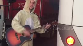 'Sheep' serenades M6 motorists with political protest song