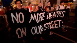 London March for the Homeless 2015 blocks Piccadilly Circus
