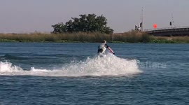 Freestyle jetski one foot backflip