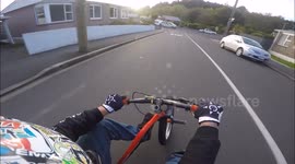 'Drift triking' the steepest street in the world
