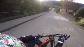 'Drift triking' the steepest street in the world