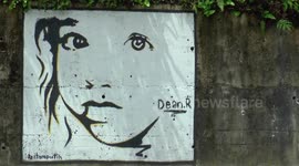 Graffiti in downtown Kuching,Malaysia