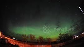 Northern Lights & The Lyrid Meteor Shower over Ogema, Saskatchewan, Canada