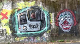 Graffiti in Kuching city,Borneo,Malaysia