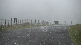 April Snow Shower Falling - April 27th 2015