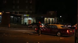 Solo Baltimore man confronts riot police line