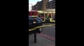 Car crash at Southwark Station, London