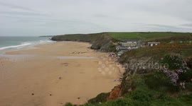 Watergate Bay, Cornwall on a May bank holiday nearly empty