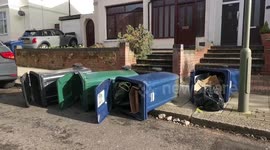 Bins, trees and fencing blown over as stormy conditions hit London