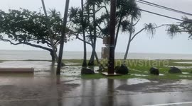 Hauula Beach Park on Oahu in Hawaii Flooded after heavy rain Natural Disaster