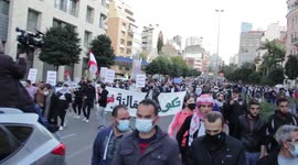 protests in beirut lebanon against corruption and hunger , economical crisis