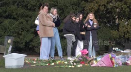 Floral tributes to Sarah Everard in Cheltenham, Gloucestershire
