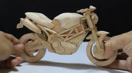 How to make wooden Motorcycle (Ducati Monster 696) from Popsicle Sticks