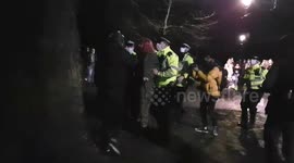 Sarah Everard: Arrested female vigil-goer forced against a tree in Clapham Common