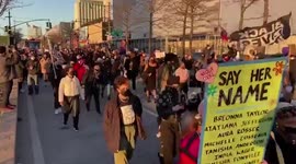 Protesters march in NYC to honour Breonna Taylor a year after her death