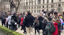 Sarah Everard protesters pour into Westminster's Parliament Square