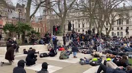 Sarah Everard: Hundreds lie down in Parliament Square protest