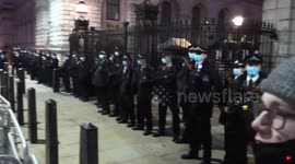 Sarah Everard: Watched by police, angry protesters chant 'Get Boris out!' at Downing Street entrance