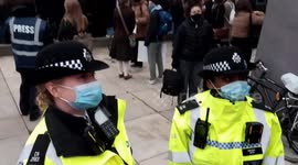 Anti-police protest outside Scotland Yard