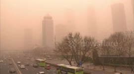 China's worst sandstorm in decade shrouds Beijing causing low visibility and serious air pollution