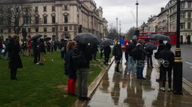 Small crowd gathers at Parliament Square for Kill the Bill protest organised by Extinction Rebellion