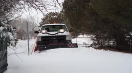 Clean Up in Scottsbluff, NE from Winter Storm Xylia - Snow Plow
